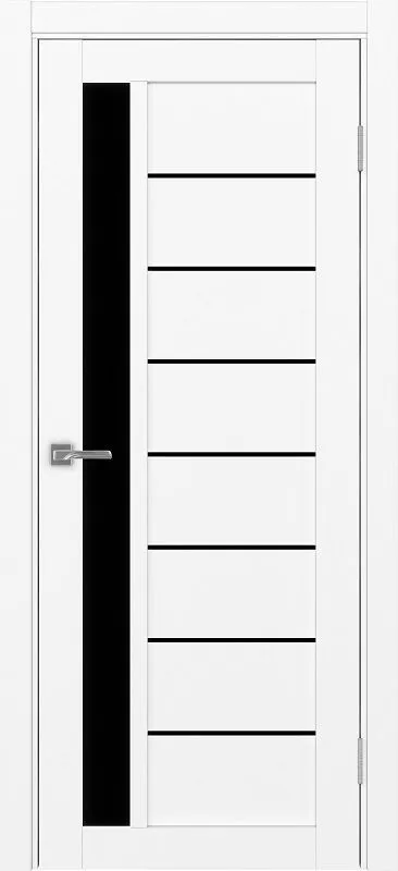 Двери в интерьере - Дверь Эко 554.21 белый снежный, lacobel черный