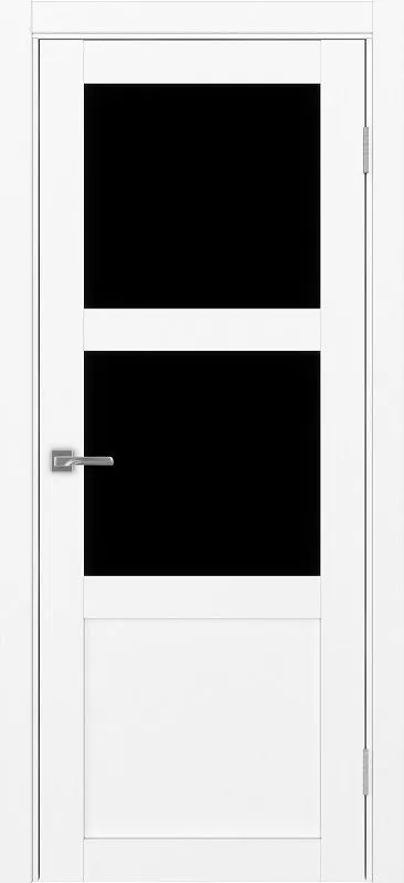 Двери в интерьере - Дверь Эко 530.221 белый снежный, lacobel черный