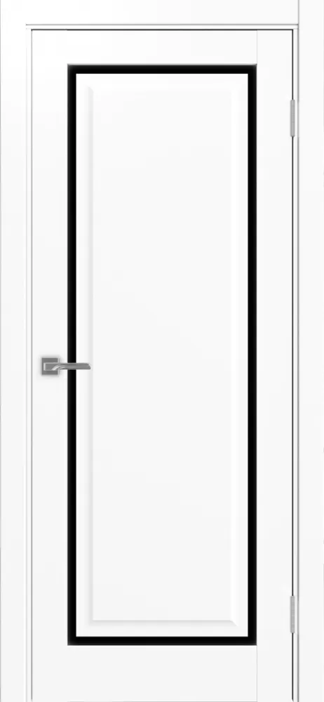 Двери в интерьере - Дверь Эко 601С.21 ОФ4 белый снежный, lacobel черный