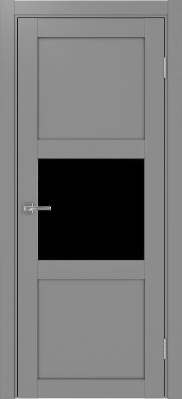 Двери в интерьере - Дверь Эко 530.121 серый, lacobel черный