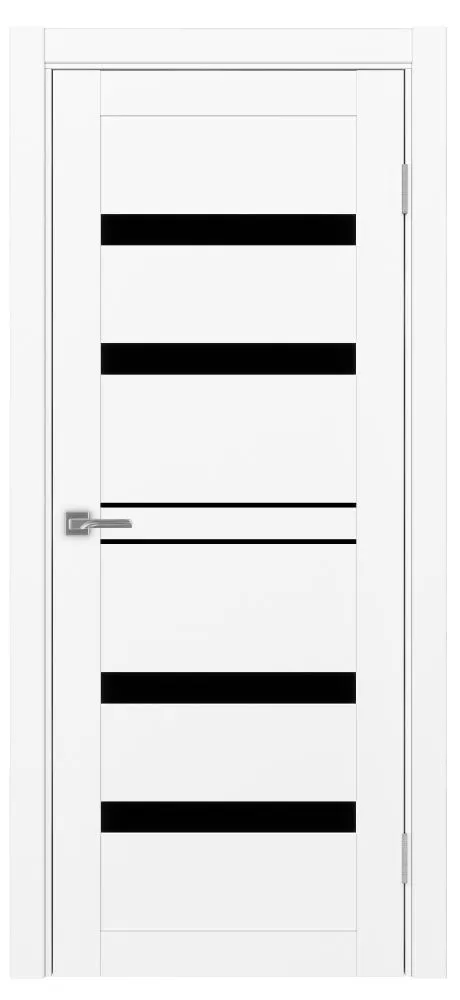 Двери в интерьере - Дверь Эко 561.12 белый снежный, lacobel черный