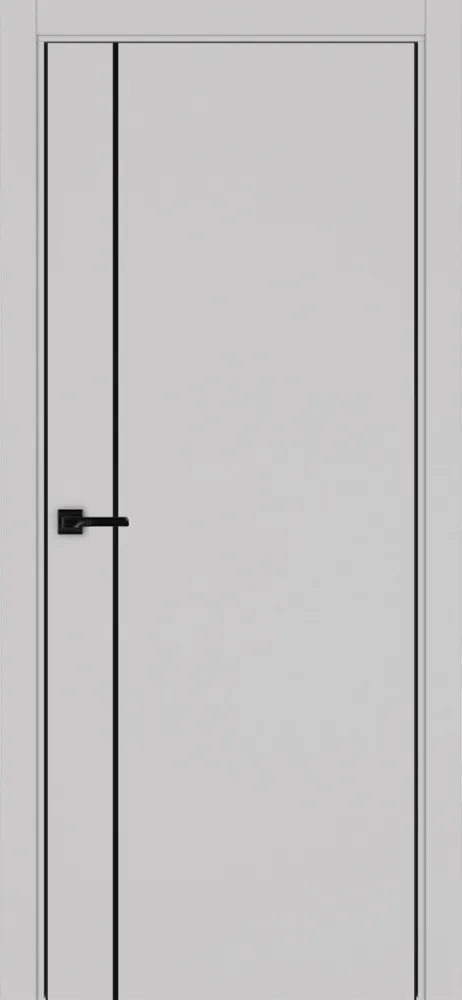 Двери в интерьере - Дверь Эко 204 пепельный молдинг SB, кромка AL черная SB с 2-х сторон, глухая