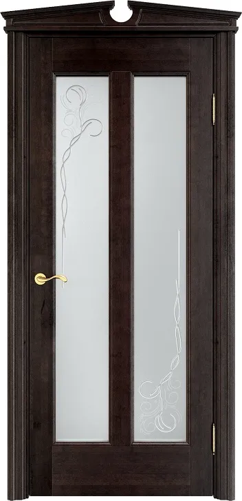 Двери в интерьере - Дверь Итальянская Легенда массив ольхи ОЛ102 венге, стекло 102-2