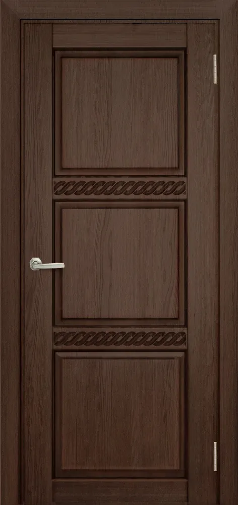 Двери в интерьере - Дверь Берест массив сосны Браво дуб, фреза коса, глухая