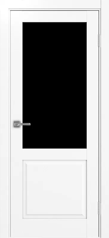 Двери в интерьере - Дверь Эко 602.21 ОФ3 белый снежный, lacobel черный