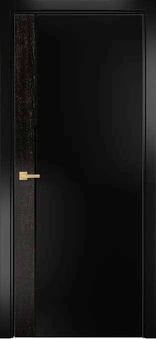 Двери в интерьере - Дверь Оникс Дуо эмаль черная патина золото/эмаль черная по МДФ, триплекс черный