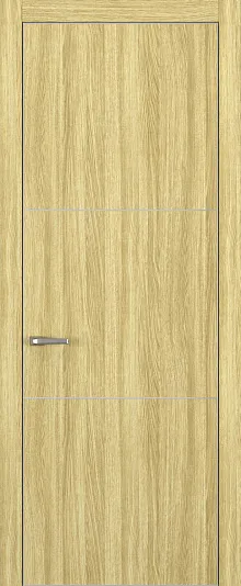 Двери в интерьере - Дверь Z K11 toppan дуб натуральный, ALU кромка хром, молдинг серебро, глухая
