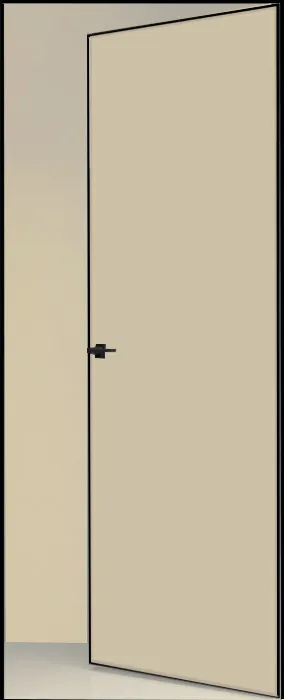 Двери в интерьере - Дверь скрытая ИУ-42 AL black с 4-х сторон, эмаль сливки, revers 2,01 м