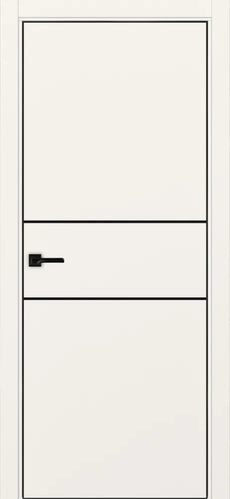Двери в интерьере - Дверь Эко 203 бежевый молдинг SB, кромка AL черная SB с 4-х сторон, глухая