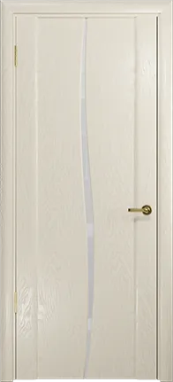 Дверь Арт Деко Спациа-лепесток аква, кипельно-белый триплекс