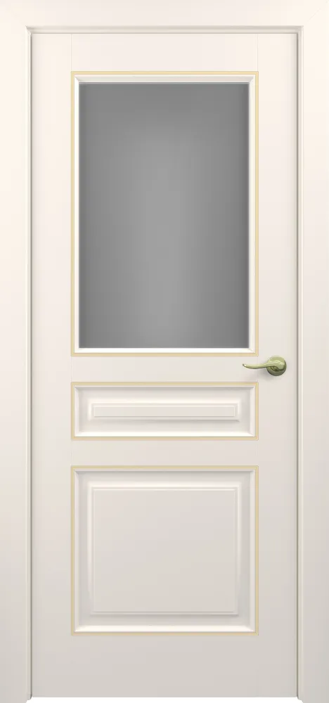 Двери в интерьере - Дверь Z Ampir Т2 эмаль жемчужно-перламутровая patina Gold, сатинат