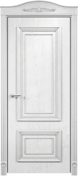 Дверь Оникс Мадрид эмаль белая с серебряной патиной, глухая. Фото №8