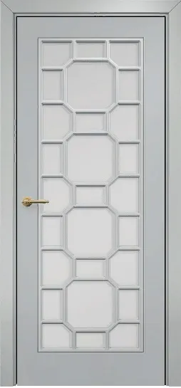 Двери в интерьере - Дверь Оникс Турин фрезерованная эмаль RAL 7038, сатинато с решеткой №3