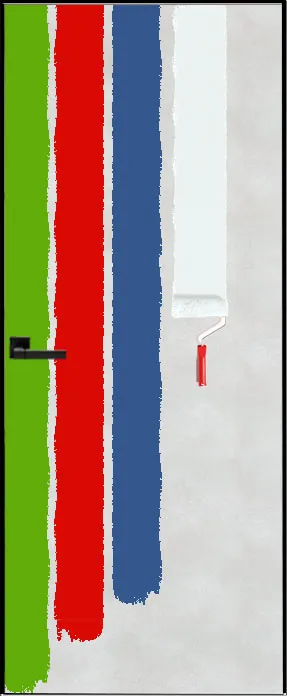 Двери в интерьере - Дверь скрытая с отделкой эмаль по NCS ИУ2, 2,1 м, кромка AL black, 40 мм