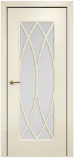Двери в интерьере - Дверь Оникс Турин фрезерованная эмаль слоновая кость, сатинато с решеткой №6