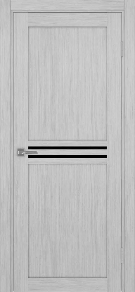 Двери в интерьере - Дверь Эко 552.12 дуб серый, lacobel черный