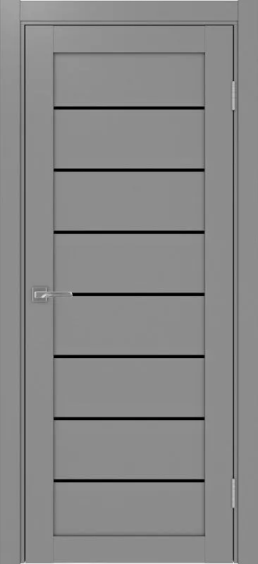 Двери в интерьере - Дверь Эко 508.12 серый, lacobel черный