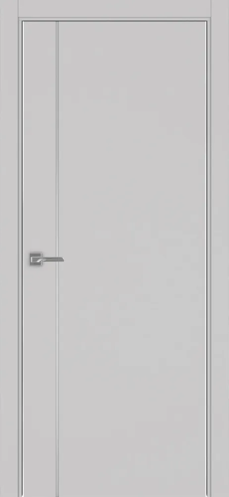 Двери в интерьере - Дверь Эко 204 пепельный молдинг SC, кромка AL хром SC с 2-х сторон, глухая
