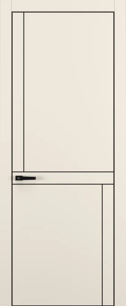Двери в интерьере - Дверь Z K20 полипропилен крем, ALU кромка черная, молдинг черный, глухая