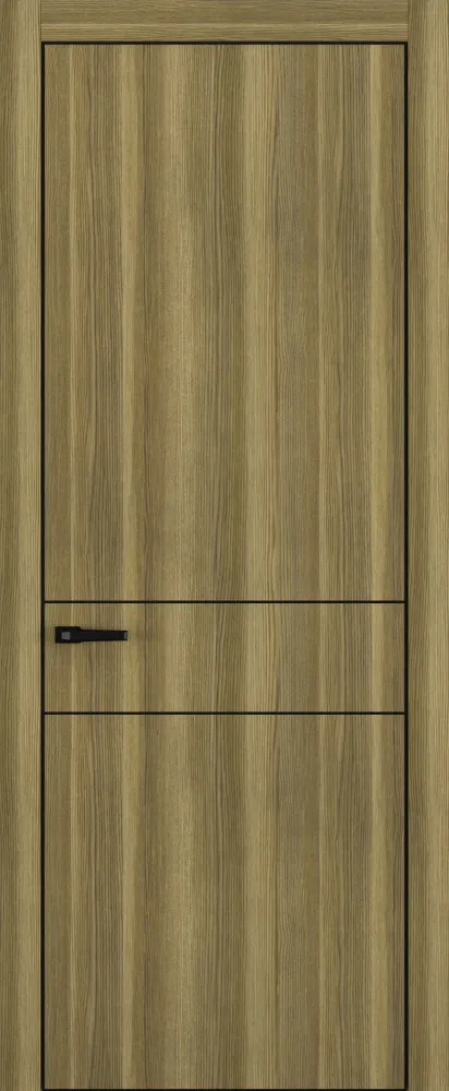 Двери в интерьере - Дверь Z K16 toppan дуб серый, ALU кромка черная, молдинг черный, глухая