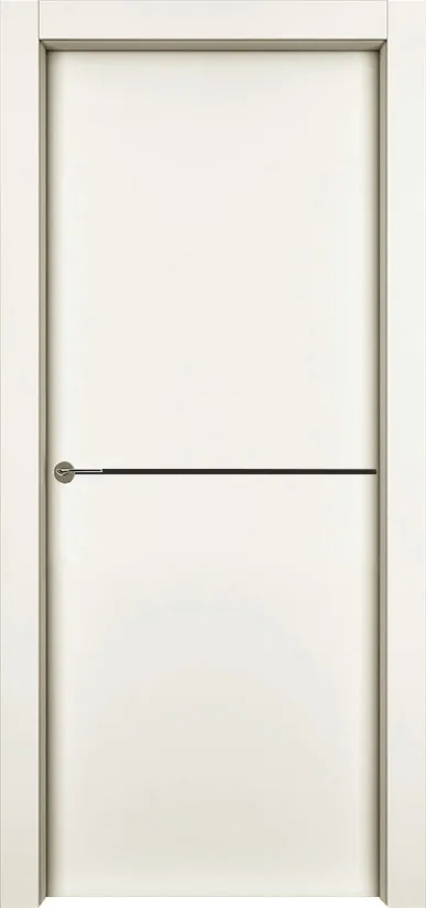 Двери в интерьере - Дверь 1001-М1 эмаль RAL 9001, молдинг черный, глухая