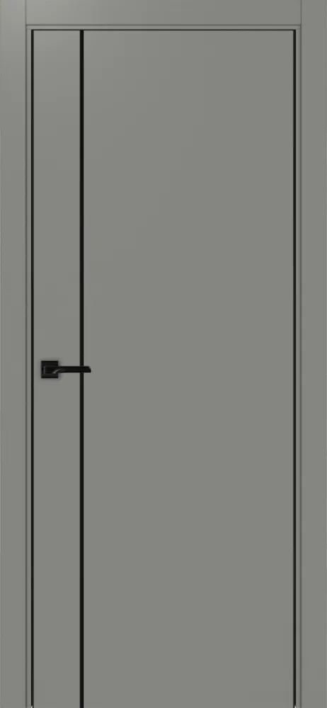 Двери в интерьере - Дверь Эко 204 серый молдинг SB, кромка AL черная SB с 2-х сторон, глухая