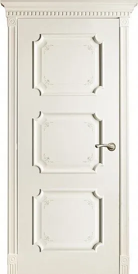 Дверь Оникс Валенсия эмаль белая с росписью, глухая