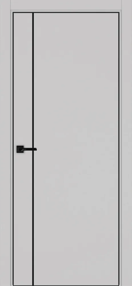 Двери в интерьере - Дверь Эко 204 пепельный молдинг SB, кромка AL черная SB с 4-х сторон, глухая