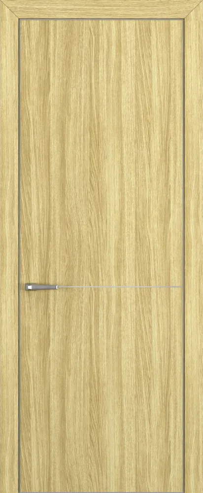 Двери в интерьере - Дверь Z K10 toppan дуб натуральный, ALU кромка хром, молдинг серебро, глухая