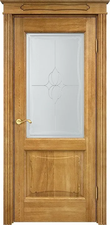 Двери в интерьере - Дверь ПМЦ массив дуба Д6 орех 5%, стекло 6-5