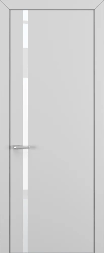 Двери в интерьере - Дверь Z K1 полипропилен серый, ALU кромка хром, лакобель white pure, глухая