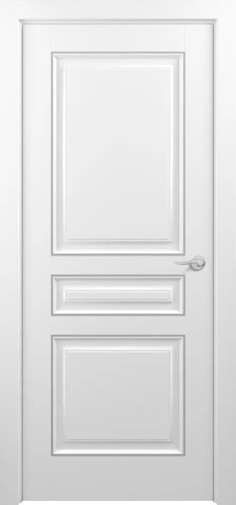 Двери в интерьере - Дверь Z Ampir Т2 эмаль белая patina Silver, глухая