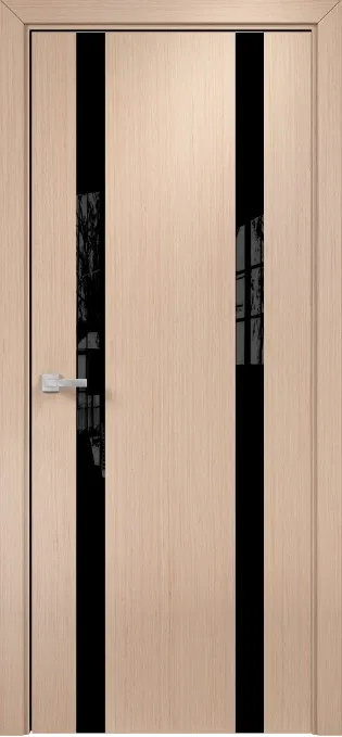 Двери в интерьере - Дверь Оникс Верона 2 беленый дуб, триплекс черный