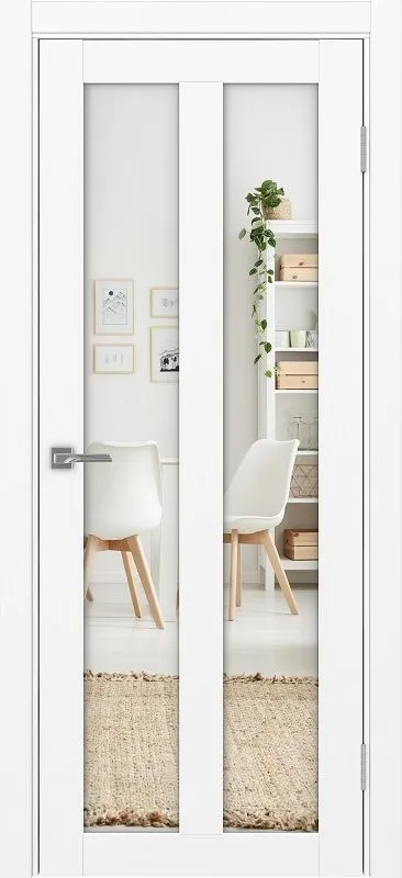 Двери в интерьере - Дверь Эко 521.22 белый снежный, стеклопакет зеркало