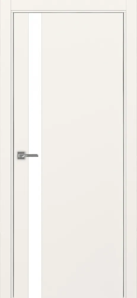 Двери в интерьере - Дверь Эко 211 бежевый, кромка AL хром SC с 2-х сторон, lacobel белый