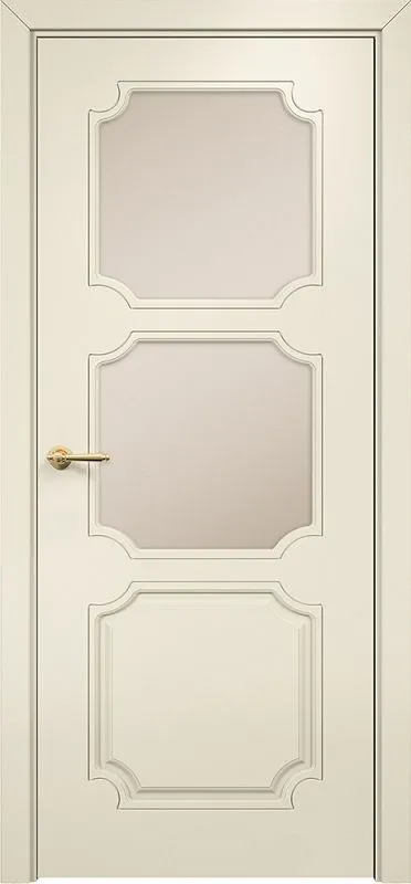 Двери в интерьере - Дверь Оникс Валенсия фрезерованная эмаль слоновая кость, сатинат бронза