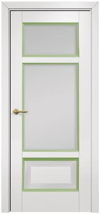 Двери в интерьере - Дверь Оникс Тоскана 4 эмаль белая/фисташковая, сатинат белый