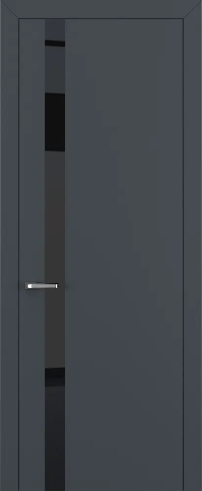 Двери в интерьере - Дверь Z K2 полипропилен  графит премьер, лакобель black classic, глухая