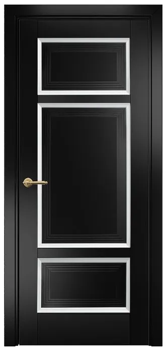 Двери в интерьере - Дверь Оникс Тоскана 4 эмаль черная/белая, глухая