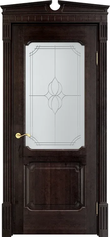 Двери в интерьере - Дверь Итальянская Легенда массив ольхи ОЛ7.2 венге, стекло 7-1