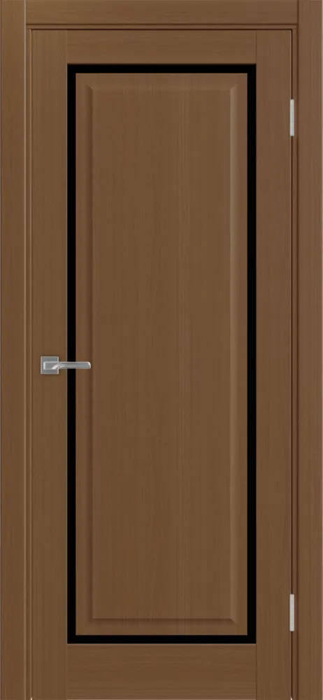 Двери в интерьере - Дверь Эко 601С.21 ОФ4 орех, lacobel черный