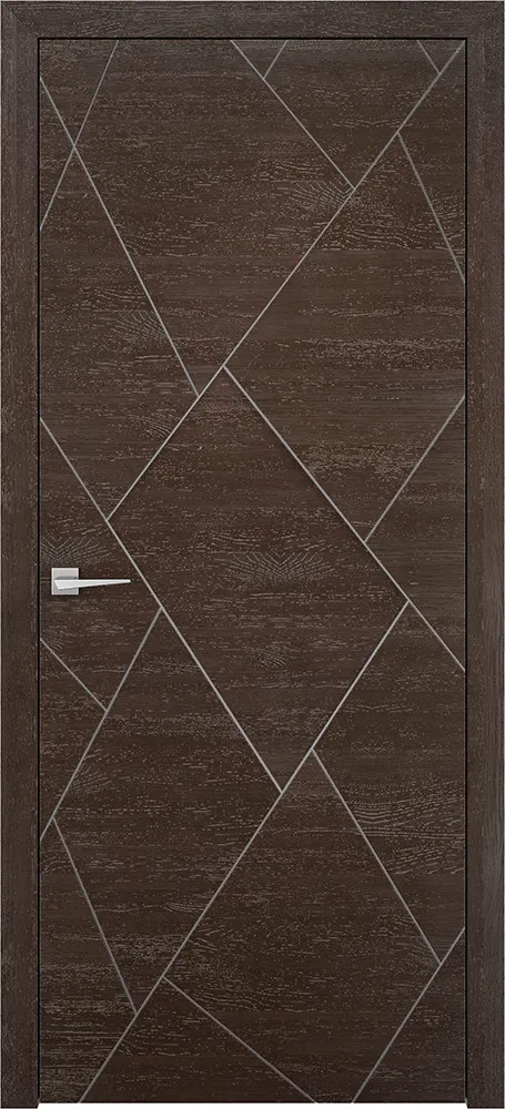 Двери в интерьере - Дверь ПМЦ Design массив дуба Romb мореный дуб патина серебро, глухая