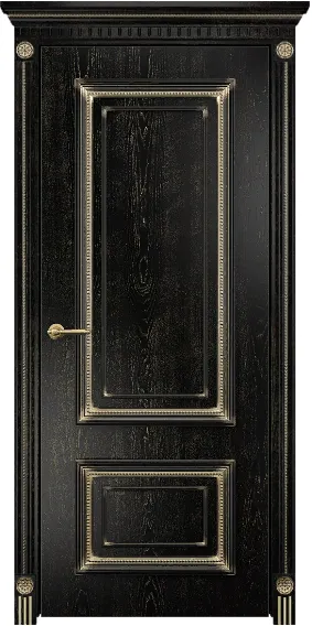 Дверь Оникс Мадрид эмаль черная патина золото, глухая. Фото №7