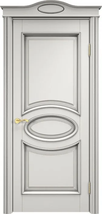 Дверь ПМЦ массив ольхи ОЛ26 белый грунт с патиной серебро, глухая. Фото №2