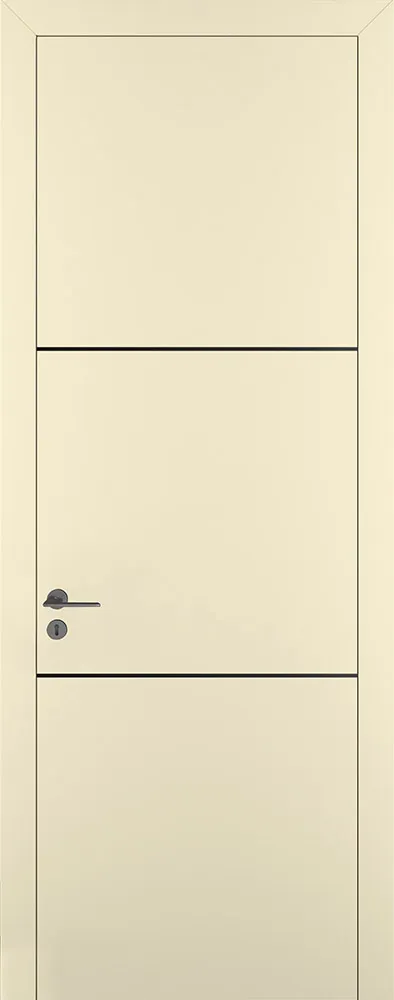 Двери в интерьере - Дверь Z K11 полипропилен крем, молдинг черный, глухая