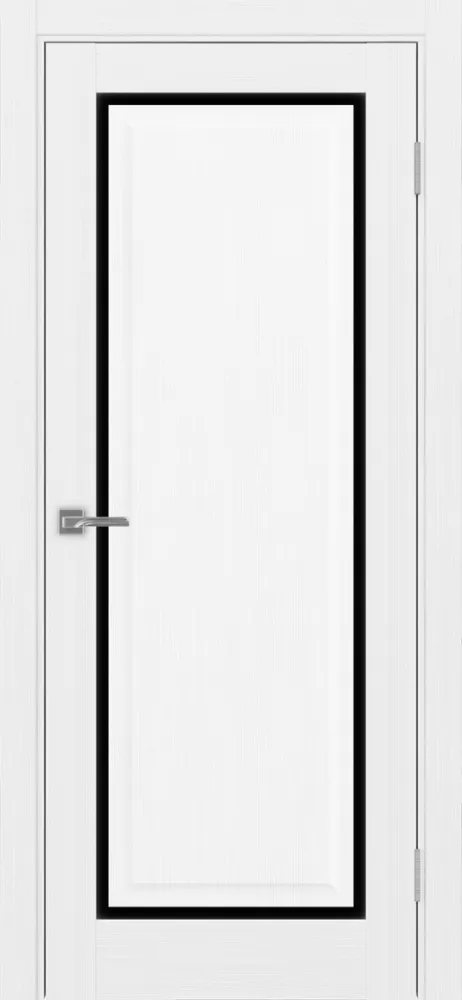 Двери в интерьере - Дверь Эко 601С.21 ОФ4 белый лед, lacobel черный