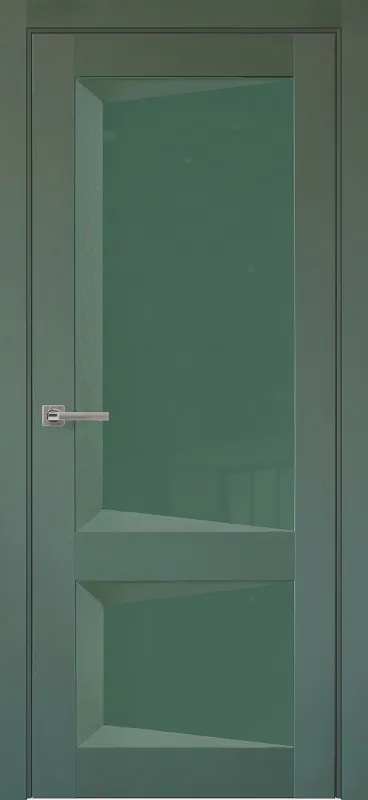 Двери в интерьере - Дверь ДР Perfecto экошпон 102 Barhat Green, стекло Green