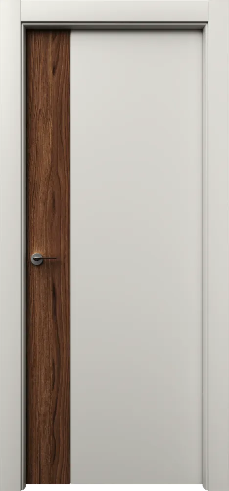 Двери в интерьере - Дверь Неом эмаль RAL 9001, шпон орех американский, глухая