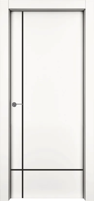 Двери в интерьере - Дверь 1001-М3 эмаль RAL 9010, молдинг черный, глухая