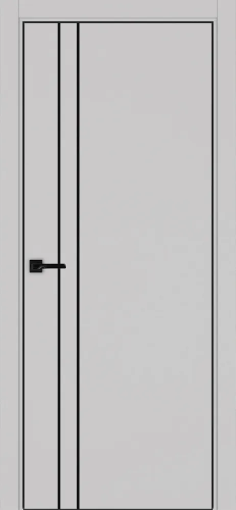 Двери в интерьере - Дверь Эко 205 пепельный молдинг SB, кромка AL черная SB с 4-х сторон, глухая